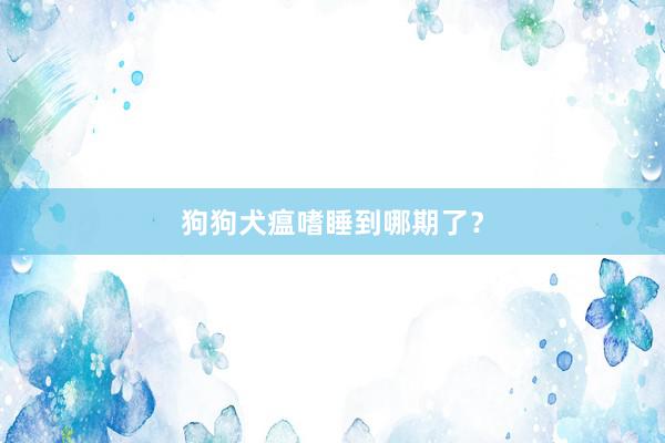 狗狗犬瘟嗜睡到哪期了？